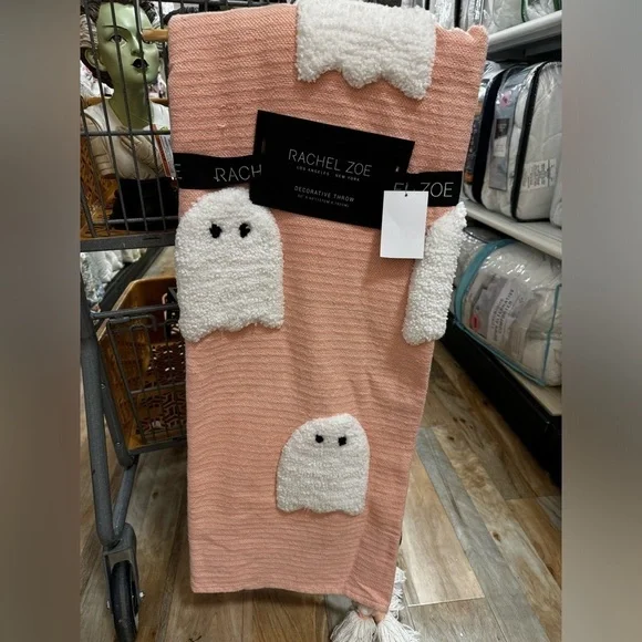 Rachel zoe pink ghost blanket HTF - Picture 2 of 2
